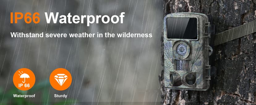 Trail Camera - 4K 48MP WiFi Game Camera with Night Vision, 0.05s Trigger Motion Activated Camera, IP66 Waterproof, 130 Wide-Angle Cell Phone App No Glow Infrared LEDs for Outdoor Wildlife