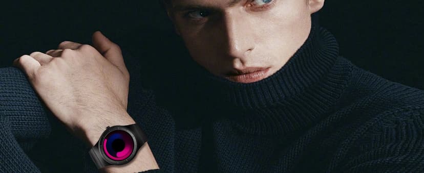 MASTOP Watches for Men Fashion Creative Liquid Movement Original Design Starry Sky Vortex Watch Men Steel Mesh Men's Watch Clock Round Unique Wristwatch Minimalist Gradient Color