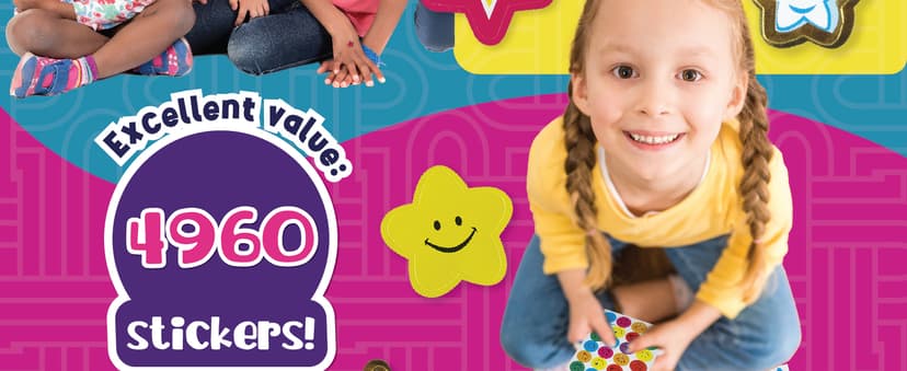 PURPLE LADYBUG Teacher Stickers for Students - 4960 Reward Stickers for Kids Classroom Supplies, Teacher Must-Haves for Classroom Reward Charts, Star, Back to School Gift