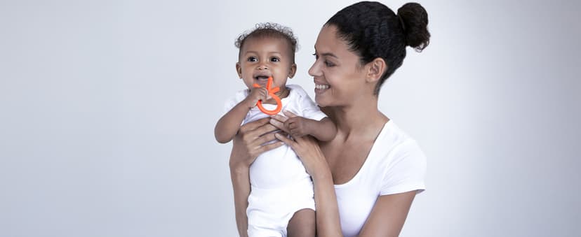 Comotomo Silicone Baby Teether, Orange