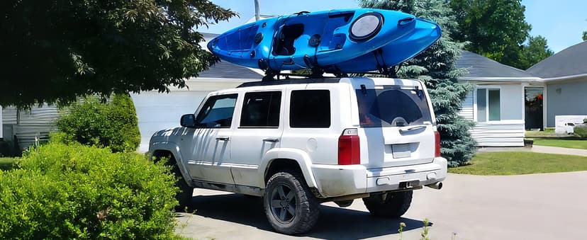 PIRIPARA Kayak Roof Rack 2 Pairs J-Bar Carrier Holder for Canoe, SUV, Cars, Truck, Surf Ski, Car Top Mount Racks for Trip, Set of 4