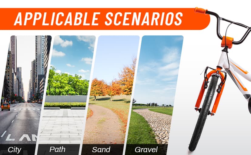 YUNSCM 2-PCS 20" Bike Tires 20x1.50/40-406 Compatible with Road Bike 20 x 1.50 20x1.5 Bicycle Tires (Y-1095)