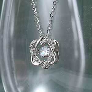 Sons Girlfriend Necklace from Mom, To my Son's Girlfriend Gifts, Sterling Silver Two Interlocking Infinity Double Heart Necklace, Valentine's Day Jewelry Birthday Gift