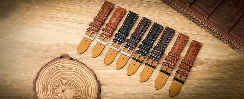 Gomvadr Italian Leather Watch Band Tuscany Natural Vegetable-Tanned Top Grain Genuine Leather Strap,18mm 19mm 20mm 21mm 22mm XL XXL Quick Release Replacement Watch Bands for Men and Women Thick and Soft