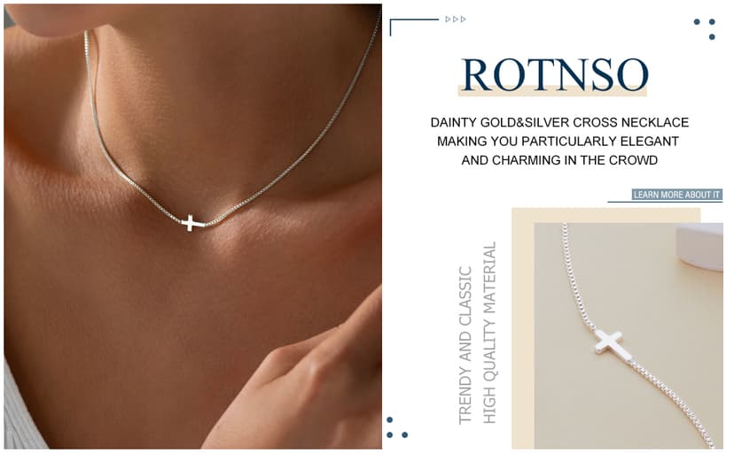Cross Necklace for Women 14K Gold Silver Plated Dainty Small Cross Pendant Choker Simple Trendy Cute Cross Charm Chain Necklace Easter Basket Stuffers Baptism Religious Faith Jewelry Gift