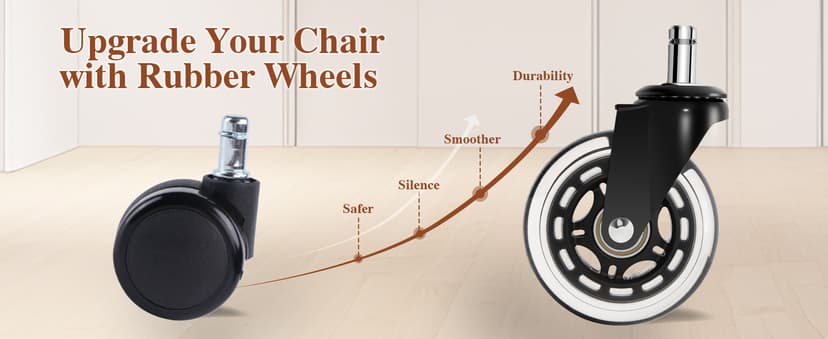 E-Motie Office Chair, Leather Desk Chair with Rubber Wheels, Ergonomic Computer Chair 500 LBS with Lumbar Support, High Back Executive Chair for Modern Home Office, Brown