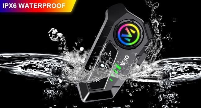 Motorcycle Helmet Bluetooth Headset Speakers with HiFi Sound,Noise Cancellation,1000mAh Battery,25 Hours Use,Boom Mircrophone,Easy to Install Use with Golves,IPX6 Waterproof,Voice Assistant