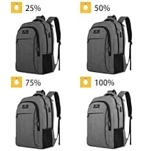 MATEIN Travel Laptop Backpack, Business Anti Theft Slim Sturdy Laptops Backpack with USB Charging Port, Water Resistant College School Computer Bag Gift for Men & Women Fits 15.6 Inch Notebook, Grey