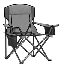 SONGMICS Oversized Lumbar Support Camping Chair, Heavy-Duty Outdoor Folding Chair Comfortable, Padded, Glamping, Cooler Bag, Weight Capacity 450 lb, Ink Black UGCB066B01