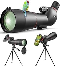 Gosky 20-60×85 Spotting Scope with Tripod - Phone Adapter, Dual Focusing Spotter Scope for Bird Watching, Wildlife Scenery (Black)