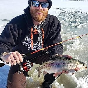 PLUSINNO Ice Fishing Rod, Ultralight and Sensitive Ice Fishing Rod and Reel Combo, 26"/27"/28" for Trout, Walleye, Perch, Panfish Bluegill Crappie