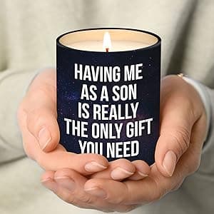Birthday Gifts for Mom from Son - Mom Birthday Gifts from Son - Moms Gift Ideas from Son - Mother Gift, Funny mom Candle, 10 Oz Jar Lemongrass Scent