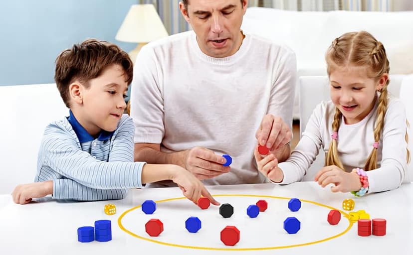 Magnetic Chess Game with Dice, 24 Stones & Black Troublemaker, Updated Family Board Games, Magnet Game with String,Magnetic Stones for Party, Travel & Camping, 2-4 Player Games for Kids & Adults