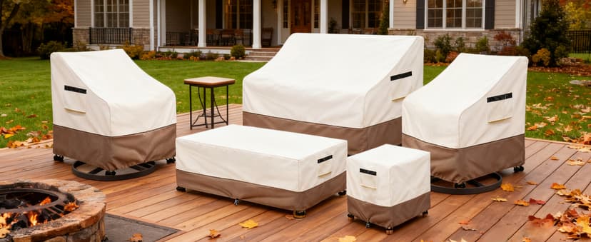 Patio Chair Covers Waterproof Heavy Duty Patio Furniture Covers, 33W x 35D x 36H Inches Swivel Outdoor Chair Cover 2 Pack (Beige)