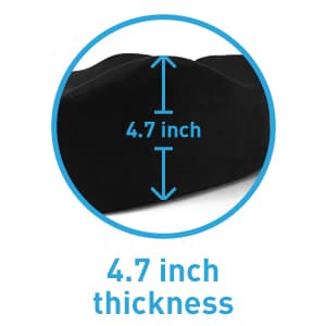 BlissTrends Seat Cushion with Velvet Cover, Thick Memory Foam Cushions for Office Chair, Car Seat, Airplane, Relieving Pressure Tailbone Sciatica Back Pain for Long Sitting, Car Drivers 4.7in Black