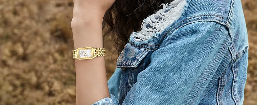 GAOFAN HOUR Gold Watches for Women with Vintage Rectangular Case,White Roman Dial,Stainless Steel Band,Adjustment Tool Included,Water Resistant