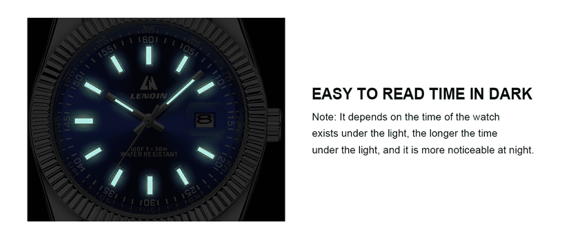 LN LENQIN Mens Watches Waterproof Stainless Steel Watch for Men Analog Quartz Fashion Business Designer Wristwatch