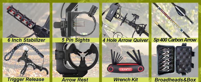 Archery Compound Bow Set 20-70 LBS, Draw Length 19"-31", up to IBO 320 fps, Hunting Compound Bow with All Accessories for Archery Hunting Target Shooting Practice RTH