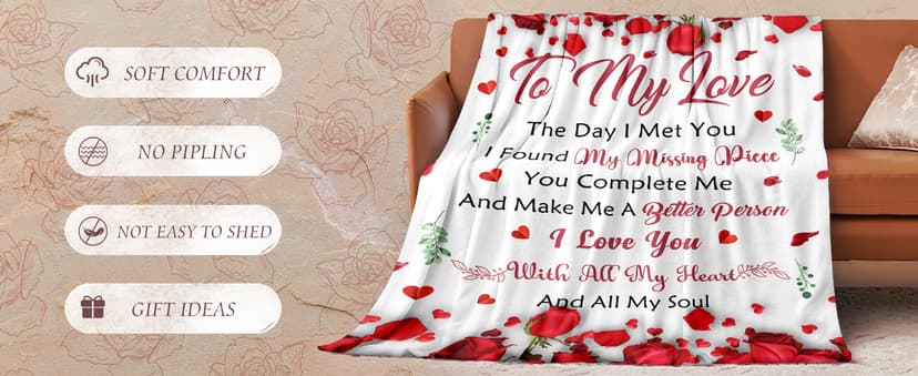 Gifts for Her Wife Girlfriend - to My Love Blanket - Anniversary Romantic Gift for Women - I Love You Gifts for Her - Wife Girlfriend Birthday Gift Ideas - Christmas & Valentines Day - 50"x60"