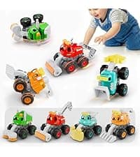 Infant Play Vehicle Set, Push Go Friction Car, Montessori Toy for 6-9-12-18 Months, 1st Birthday Gifts for 1-2 Years Old Girl iPlay, iLearn Baby Press to Go Car Toys for Toddlers 1-3, 1 Yr Old Boy Gift B0BTBV51KY