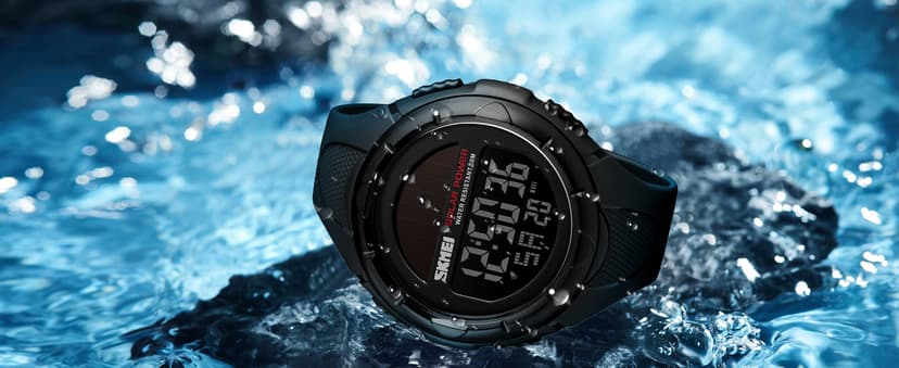 Gosasa Men's Outdoor Sports Multifunction Solar Power LED Digital Watches 50M Water Resistant