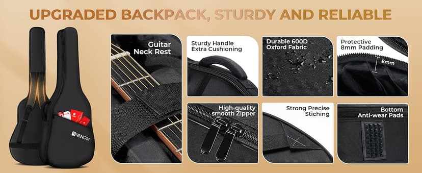 Vangoa 12 String Guitar Acoustic Electric, Upgraded Guitar 12 Strings Bundle for Beginner Intermediate Adults Teens, Guitarra de 12 Cuerdas, Spruce Top Bone Nut, Black, Matte