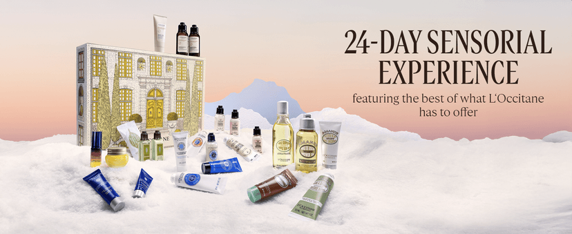 L'OCCITANE Advent Calendar, 24-Piece Luxury Beauty Countdown Holiday Gift Set Including Daily Skincare, Hair, Body & Fragrance, Travel Size Minis