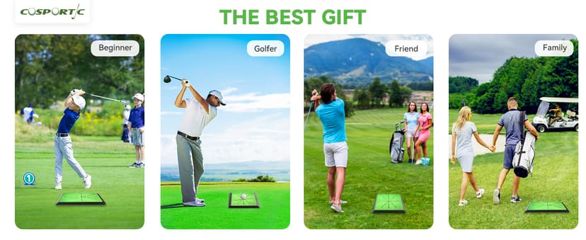 Golf Hitting Mat,Golf Training Mat for Swing Path Feedback Detection Batting, Extra Replaceable Golf Practice Mat 16"x12", Golf Gifts for Men Women for Home Indoor Outdoor