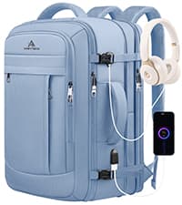 Carry On Backpack, 50L Extra Travel Laptop Backpack for Men Women, Big Bag Business Travel Essentials Gifts for men, 17 Inch Laptop Backpack Computer Bag Gifts for Him Men, Grey