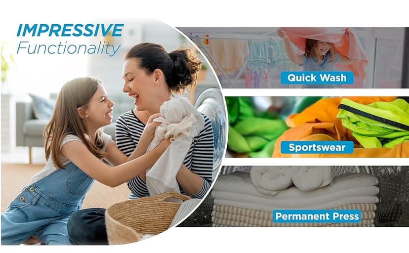 BLACK+DECKER Front Load Washer, 2.7 Cu. Ft. Compact Washing Machine with LED Display & 16 Cycles