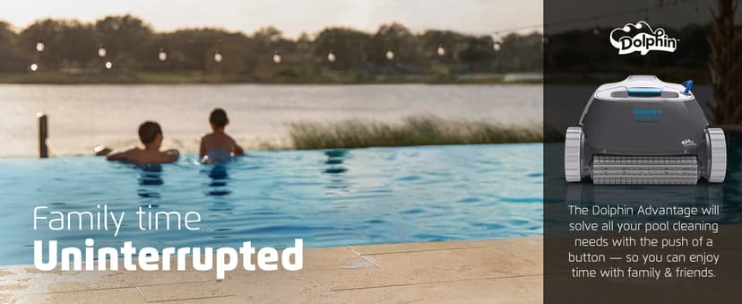 Dolphin Advantage Automatic Robotic Pool Vacuum Cleaner, Wall Climbing, Active Scrubber Brush, Ideal for In-Ground Pool Types up to 33 FT in Length