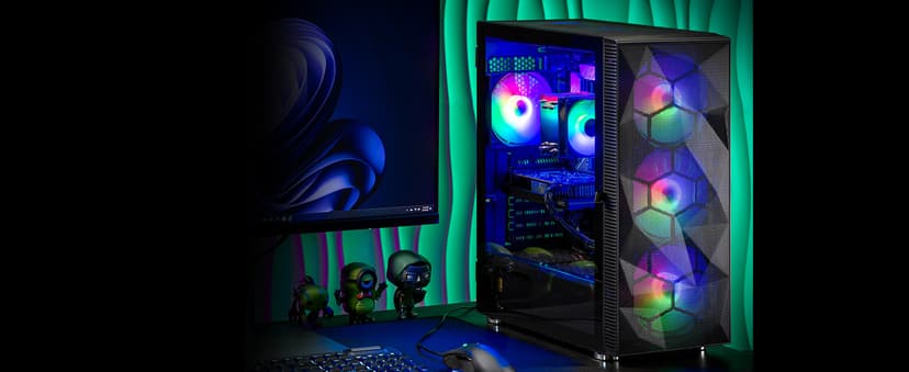 Skytech Gaming Storm Gaming PC, AMD Ryzen 5 5500 3.6GHz, NVIDIA RTX 5050 8GB, 1TB NVMe SSD, 32GB DDR4 RAM 3200, 650W Gold PSU, Wi-Fi, Win 11, Desktop