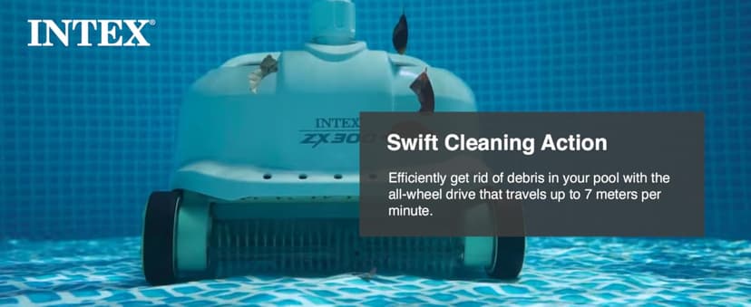 INTEX Deluxe Pressure-Side Above Ground Automatic Pool Cleaner Vacuum - For Bigger Pools – Cleans Pool Floors and Walls – Removes Debris – Removable Filter Tray – 21ft Tangle Free Hose