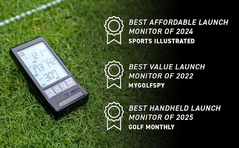 HS 130-A Portable Golf Launch Monitor | Doppler Radar Measures Club & Ball Speed, Smash Factor, Total & Carry Distance | Tracks Swing Speed Training Aids