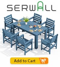 SERWALL Oversized Outdoor Rocking Chair Set of 2, HDPE Rocker for Adults, Patio Rocking Chairs for Porch, Blue