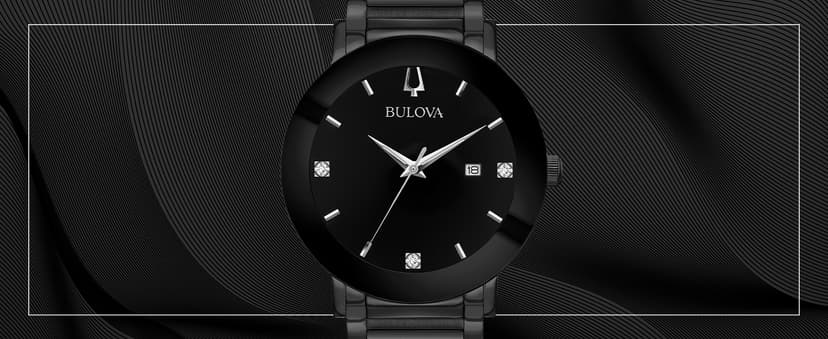 Bulova Men's 3-Hand Quartz Watch with Diamond Dial and Edge to Edge Crystal