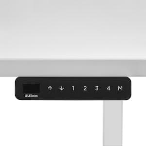 UPLIFT DESK Bamboo (60 x 30 inch) Electric Standing Desk V2-Commercial (Gray) 4-Leg Adjustable Stand Up Desk, Advanced Keypad, Wire Grommets, Wire Management Tray, Bamboo Rocker-X Board