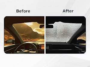 GENANY Hunting Car Sun Shade for Car SUV Truck (55x30 inches), Deer Skull Sun Shade Windshield, Shades for Front Windows, Protector Blocks UV, Car Decor