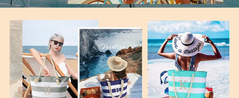 YOOLIFE Beach Bags for Women - Travel Canvas Beach Tote, Pool Waterproof Bag, Travel Essentials, Gifts for Women Birthday