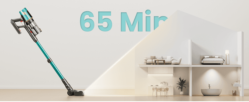 Cordless Vacuum Cleaner, Upgraded 580W 48KPA 65Mins Vacuum Cleaners for Home, Cordless Stick Vacuum Cleaner with Self-Standing and LED Screen, Anti-Tangle Wireless Vacuum for Pet Hair/Carpets/Floors