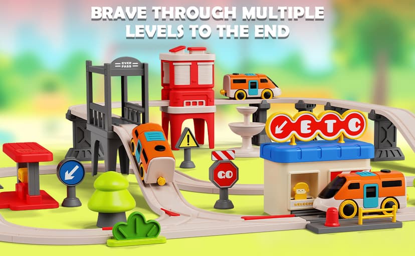 Urban Rail Train Set for Kids,55 pcs Electric Train Set Simulate City Transport System,Educational Toys for Toddler,Birthday Gifts for 3, 4, 5, 6, 7, 8+ Boys Girls