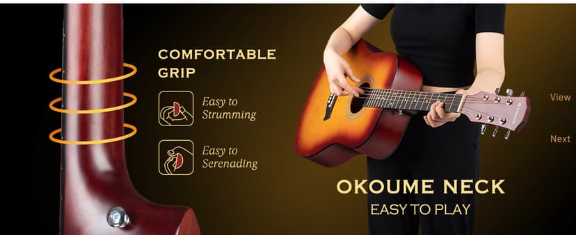 CAHAYA Acoustic Guitar For Beginner 41-inch - Full Size Wood Guitar Kit for Kids and Adults with Guitar bag Brass strings Capo String Pick and Clean Cloth for Gift CY0353