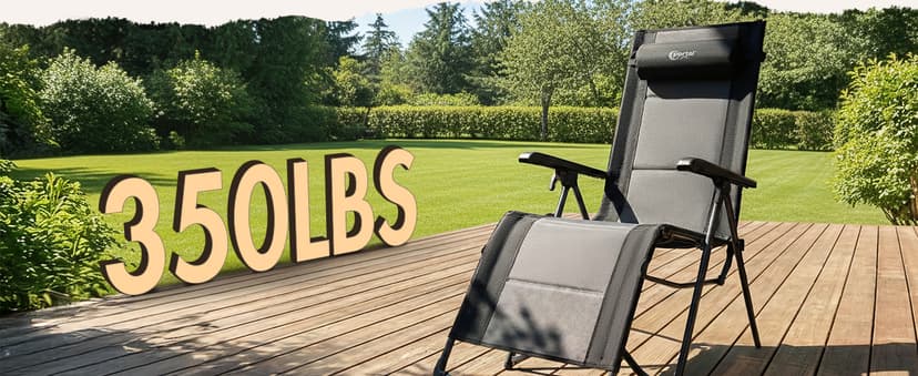 Portal Portable Zero Gravity Chair, Lounge Chair Outdoor Oversized Zero Gravity Chair Folding Lounge Chair with Adjustable Pillows and Cup Holder for Poolside Backyard and Lawn, Support 350lbs