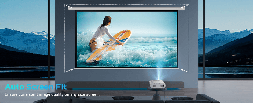 GooDee Smart Viedo Projector 4K with WiFi and Bluetooth, 1000ANSI Brightness Auto Keystone Focus Mini Movie Projector Portable for Home Theather Indoor/Outdoor