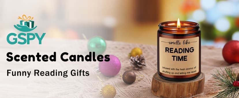 GSPY Reading Candle, Book Lovers Gifts, Readers, Bookish Present - Reading Accessories, Cute Reader Present - Funny Christmas, Birthday Gifts for Book Lovers Women, Bookworm, Librarian, Men, Booklover