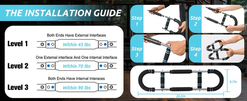 Twister Arm Trainer Arm Shoulder Chest Workout Equipment 45-90lb Adjustable Strength Trainer Chest Trainer for Men Portable Detachable Home Fitness Equipment