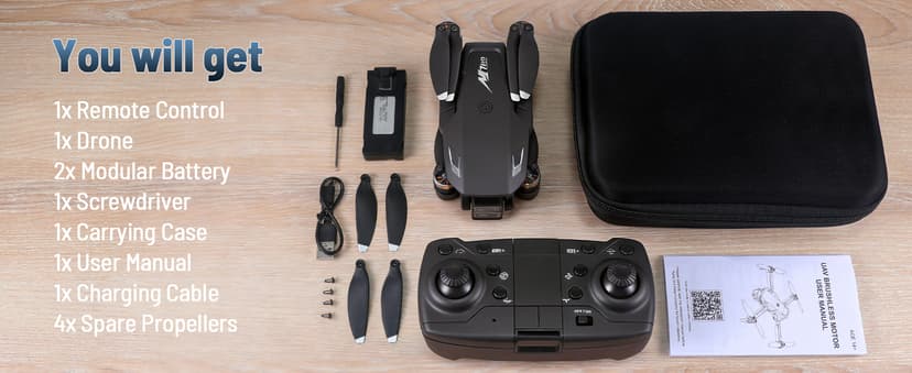 Mini Drone with Camera, 4K HD FPV Drone for Beginners,Brushless Motor, Altitude Hold, Gesture Selfie, One key Return/Emergency Stop,3D Flips, Waypoint Fly, 2 Batteries,Foldable RC Quadcopter.