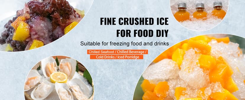VEVOR 110V Commercial Ice Crusher 661LBS/H, ETL Approved 300W Electric Snow Cone Machine with Dual Blades, Stainless Steel Shaved Ice Machine with Safety On/Off Switch for Family, Restaurants, Bars