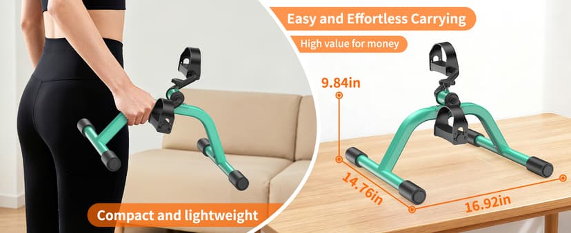 Pedal Exercise mini Exercise Bike for Leg and Arm Recovery Exercise Lightweight and Portable Floor Bike