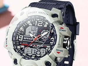 findtime Women's Sport Watch Digital Waterproof Watches Military Watches Analog Outdoor Wrist Watch LED Luminous Alarm Stopwatch Dual Time Wristwatch